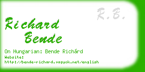 richard bende business card