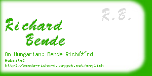 richard bende business card
